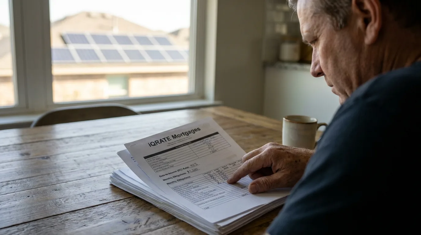 Reviewing solar lease agreement documents for a mortgage application.