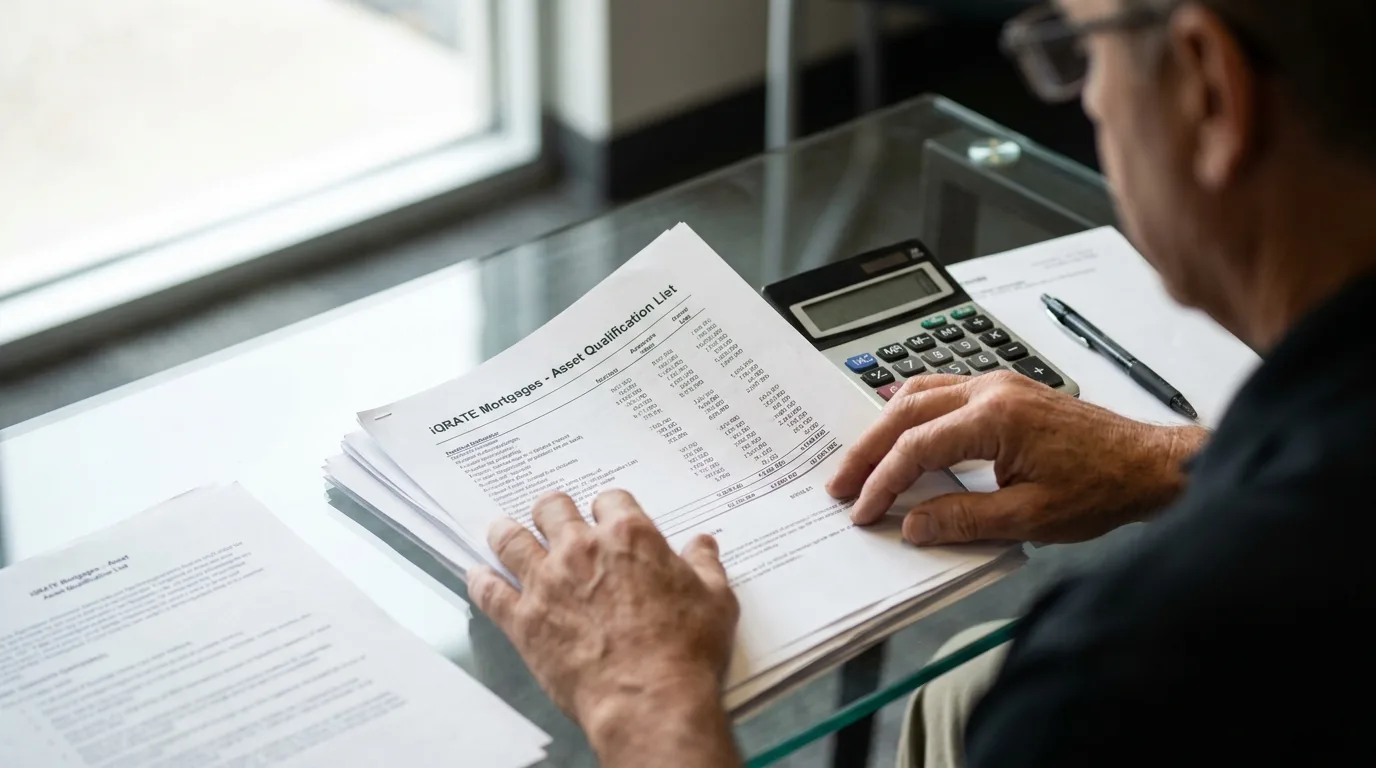 A person reviewing financial documents and using a calculator.