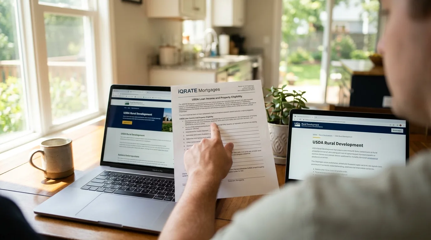 Couple reviewing their credit score for a USDA home loan application