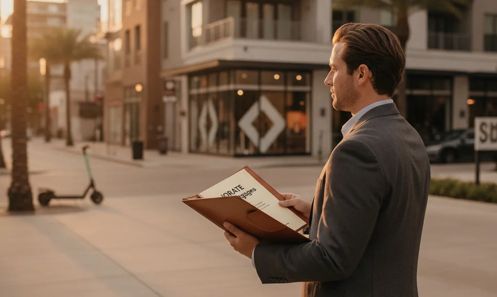 Investor reviews iQRATE Mortgages document before mixed-use property.