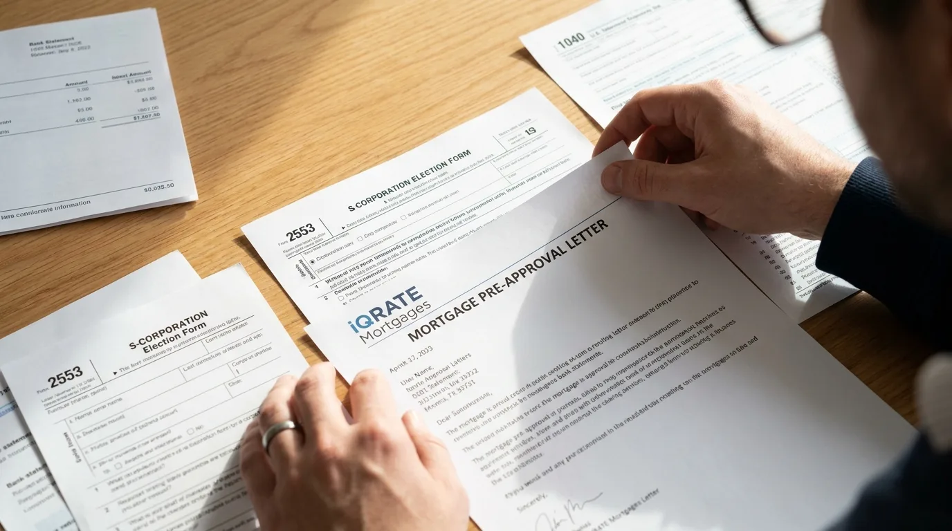 Financial documents organized for a mortgage application