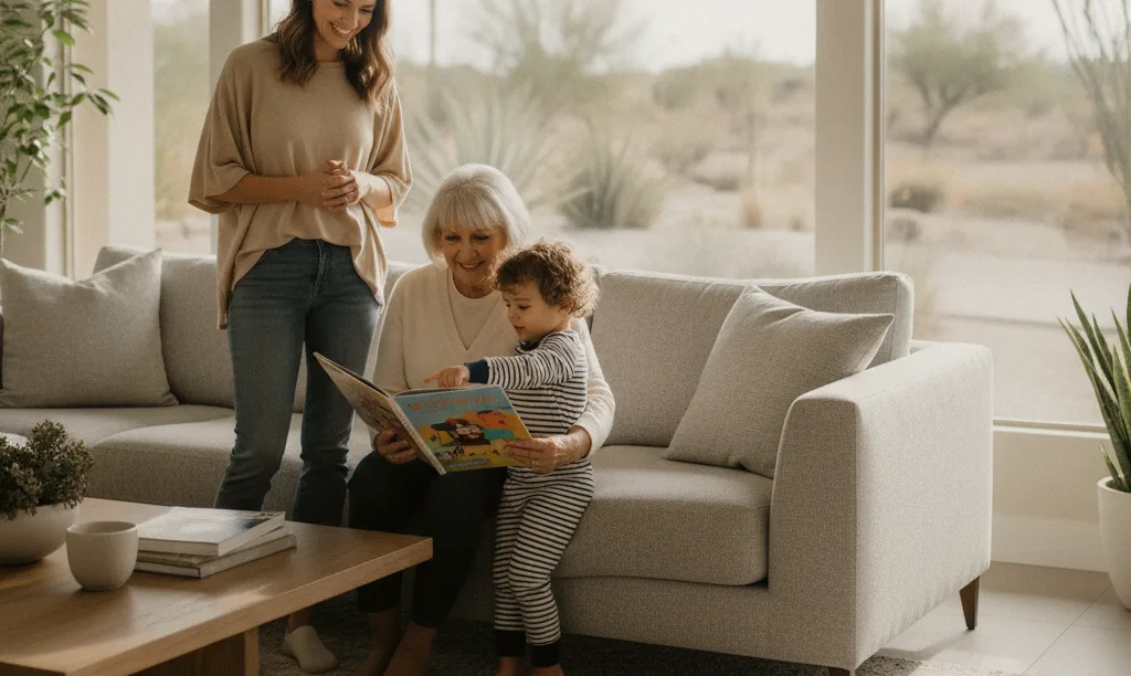Multi-generational family enjoying their new Las Vegas home.