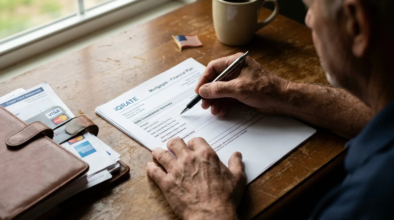 Couple reviewing financial options for a refinance.