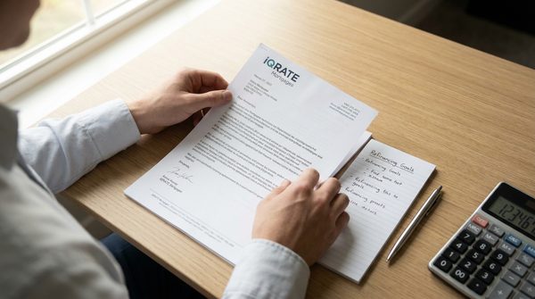 Homeowner considering financial options for a mortgage refinance.