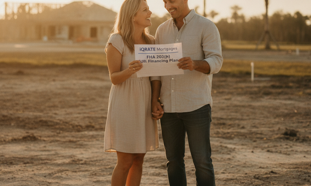 Couple in Fort Myers reviewing rebuilding loan.