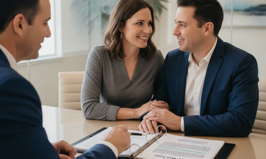 Couple feeling confident during iQRATE Mortgages audit.