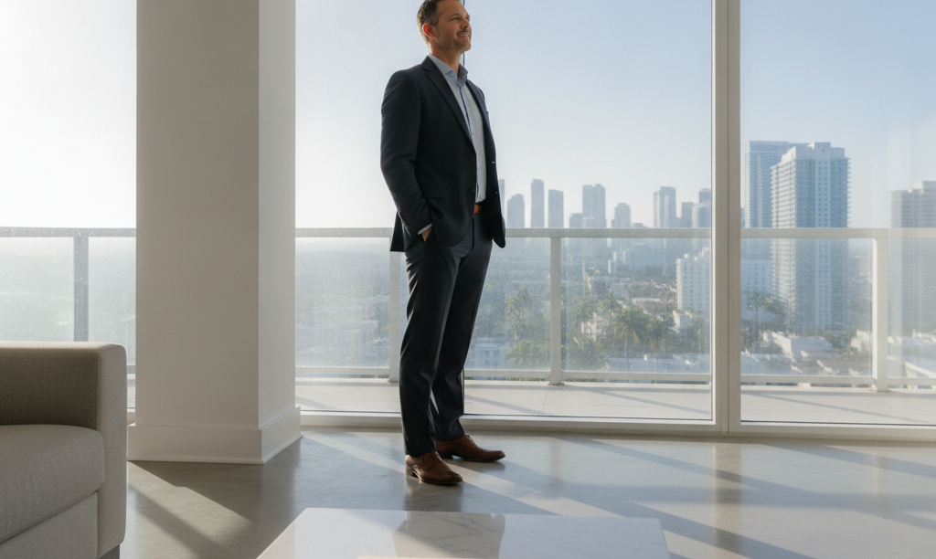 S-Corp owner in Miami penthouse after approval.