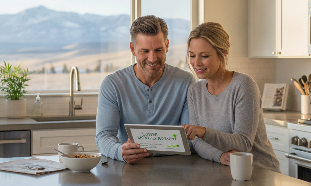 Couple enjoying financial peace in their Reno home.