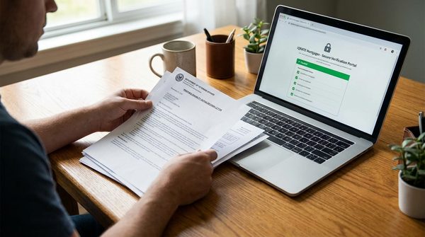 A person planning their finances on a laptop, representing the VA loan application timeline.
