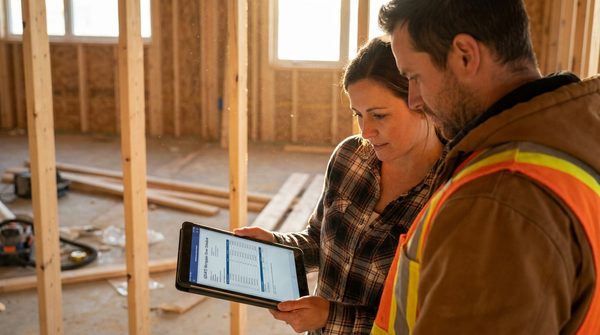 Construction blueprints for a new home build