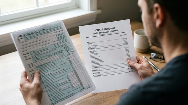 Financial documents and bank statements being reviewed for a mortgage application