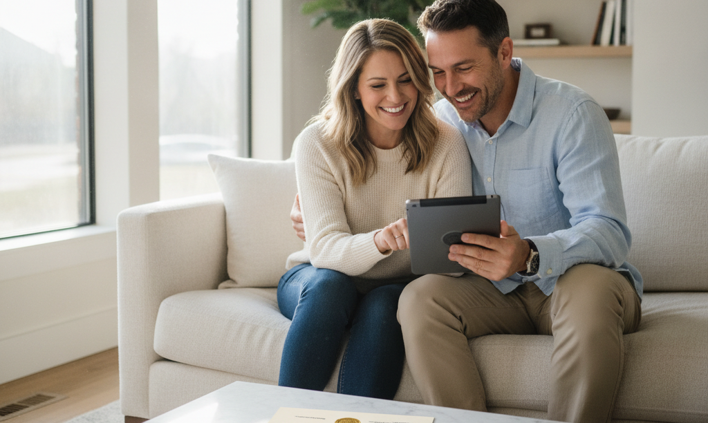 Couple planning their next home with iQRATE Mortgages.
