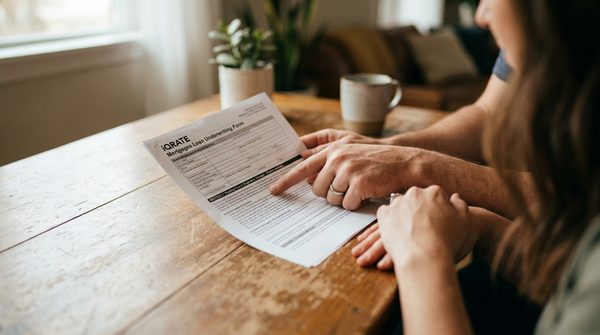 A veteran signing the closing documents for their VA IRRRL.
