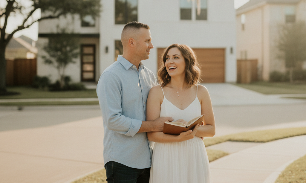 Veteran couple hopefully viewing a new home.