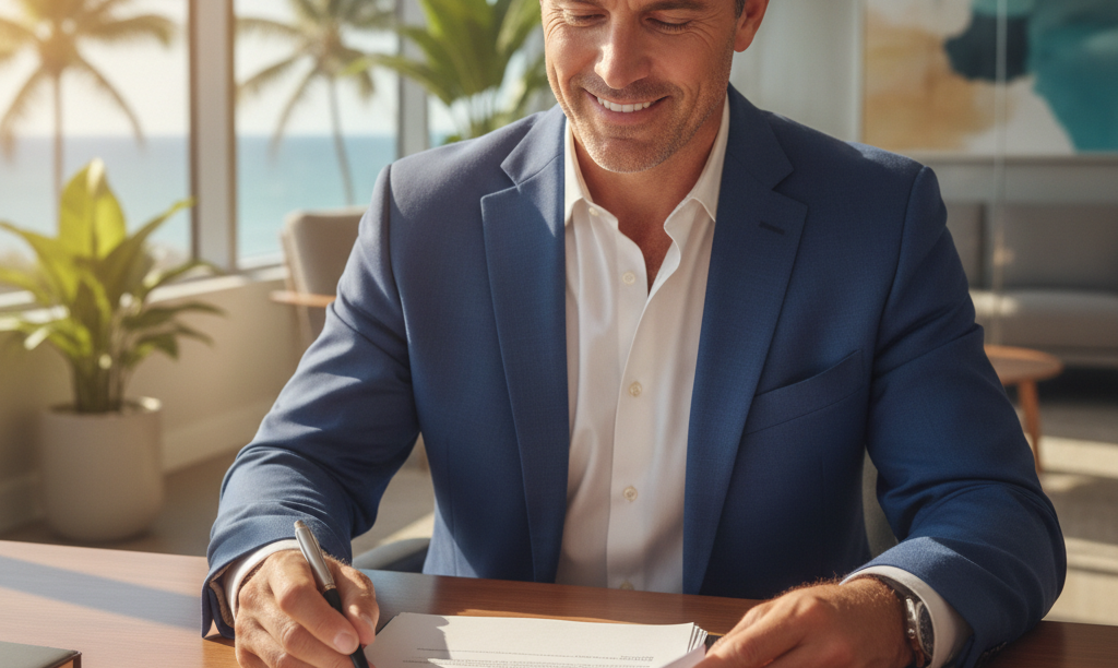 A professional underwriter personally reviewing an iQRATE Mortgages application.