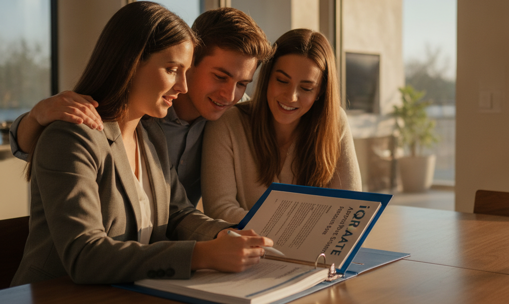 Agent proactively reviewing appraisal documents with homebuyers.