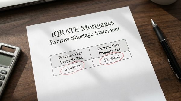 Escrow analysis statement showing a shortage that leads to a higher monthly mortgage payment.
