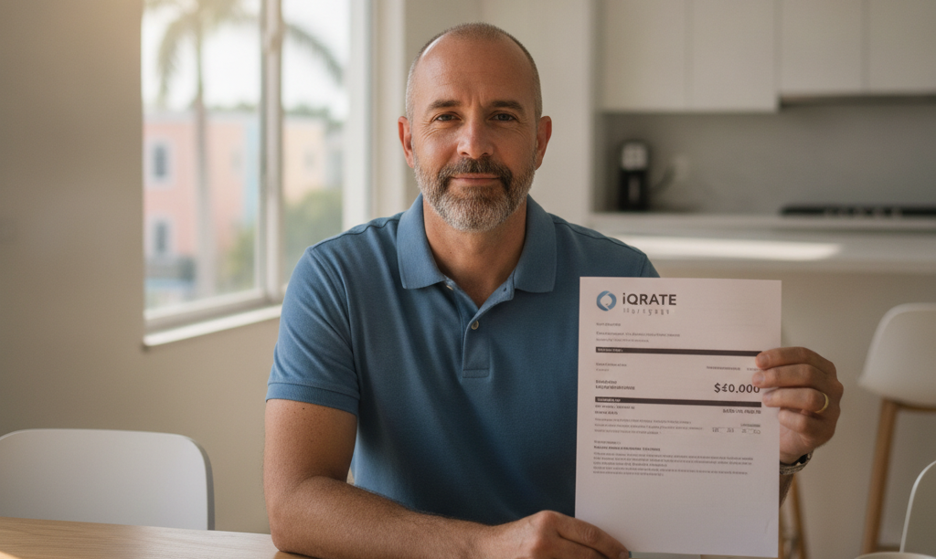 Veteran reviews lower mortgage payment with iQRATE Mortgages.