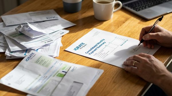 Investor reviewing financial documents for a cash-out refinance on rental properties