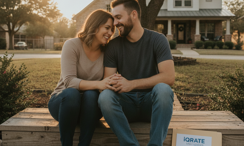 Veteran couple celebrating homeownership with iQRATE Mortgages.