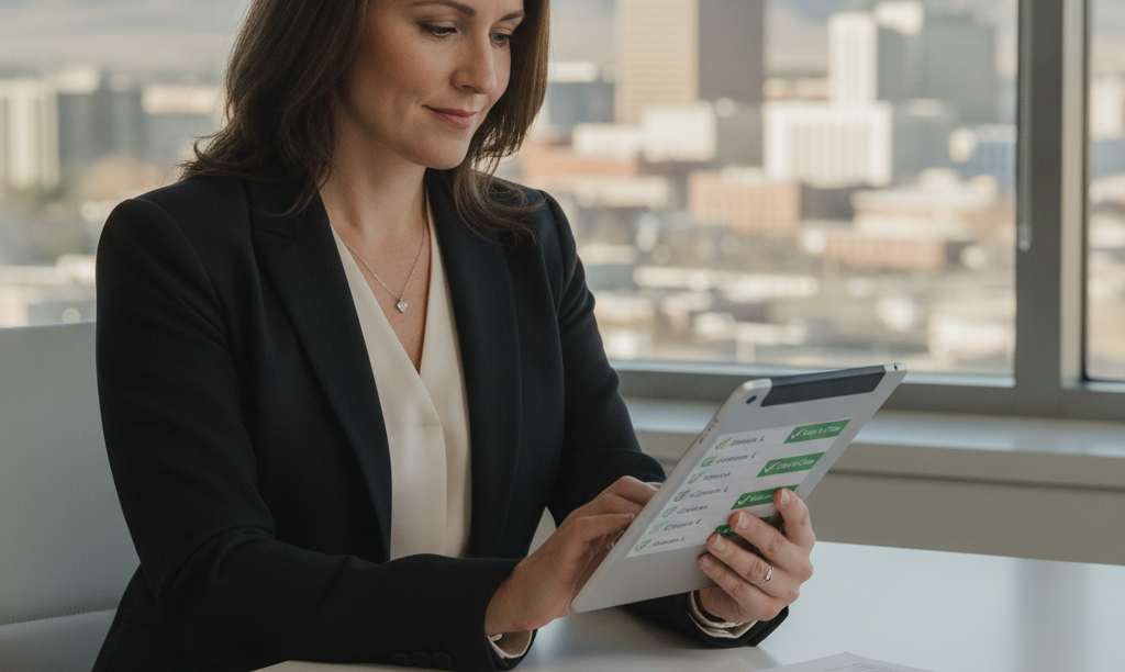 Confident Reno agent reviews a predictable client pipeline.