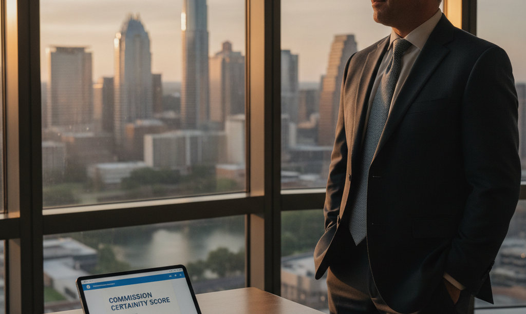 Confident Austin broker planning a predictable commission forecast.