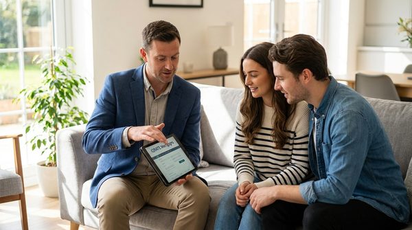 Real estate agent and mortgage partner collaborating