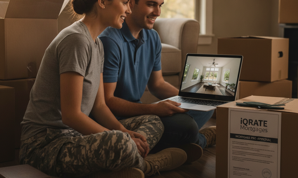 Military couple virtually touring a San Antonio home.