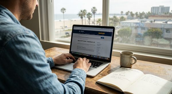 Lender and homebuyer reviewing VA condo approval documents