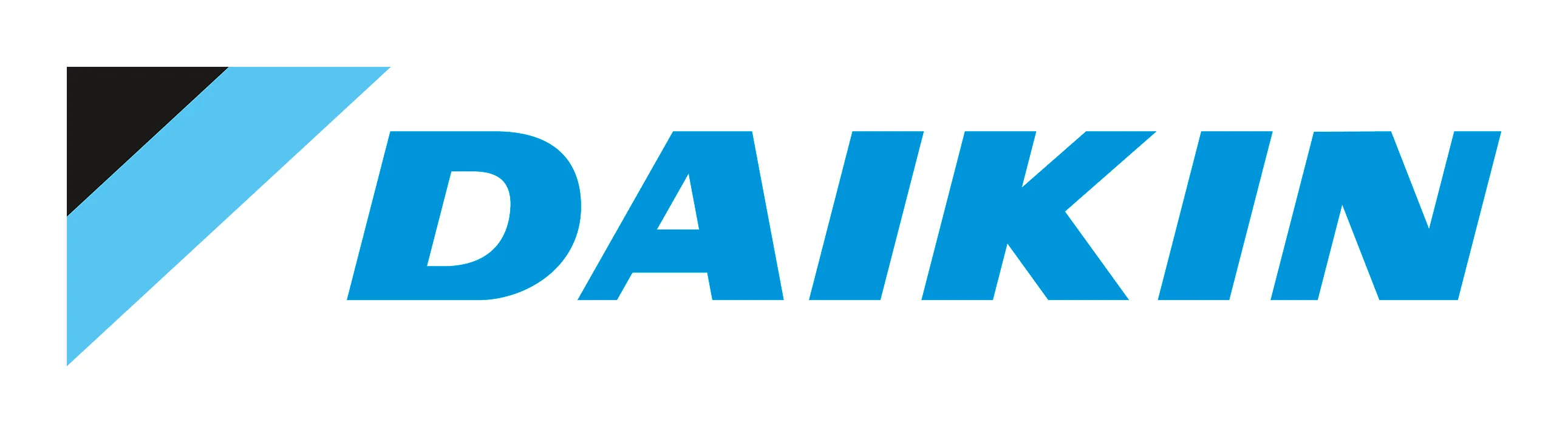 Daikin Firmenlogo mit blauem und schwarzem Dreieckssymbol.