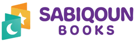 Sabiqoun Books logo with two overlapping book icons, one teal with a crescent moon and one orange with a star, next to the purple text 'SABIQOUN BOOKS'.