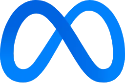 Meta company logo consisting of a blue stylized infinite loop.