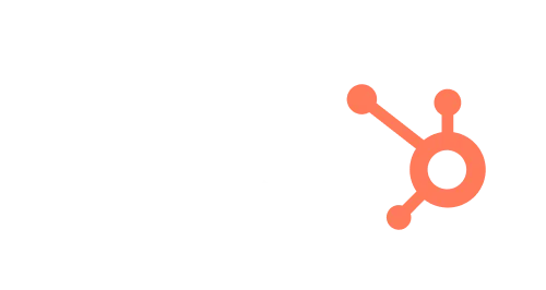 HubSpot logo with the word 'HubSpot' in white and an orange sprocket design integrated in the letter 'o'.