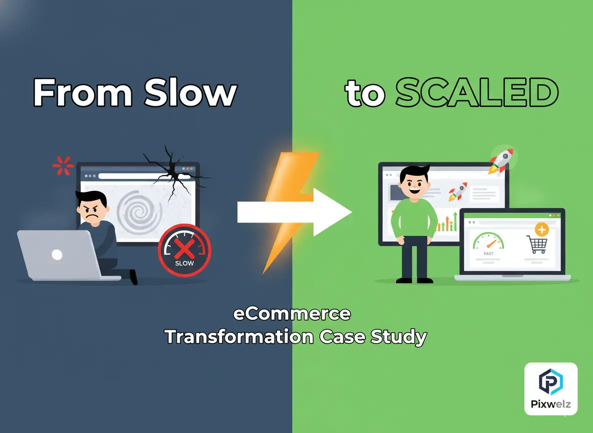 eCommerce case study showing transformation from a slow website to a scaled, high-performance online store.