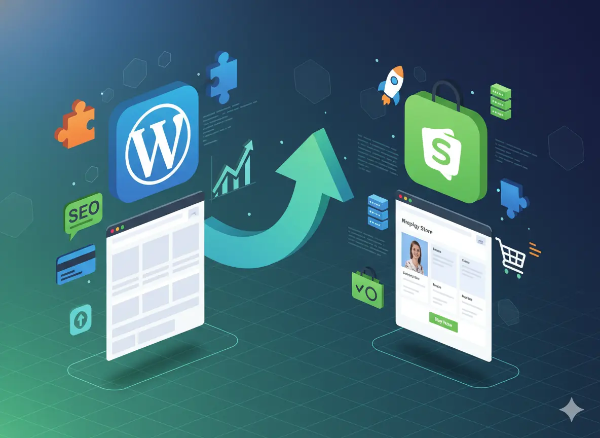 WordPress to Shopify migration showing improved SEO, eCommerce growth, and scalability for business owners.