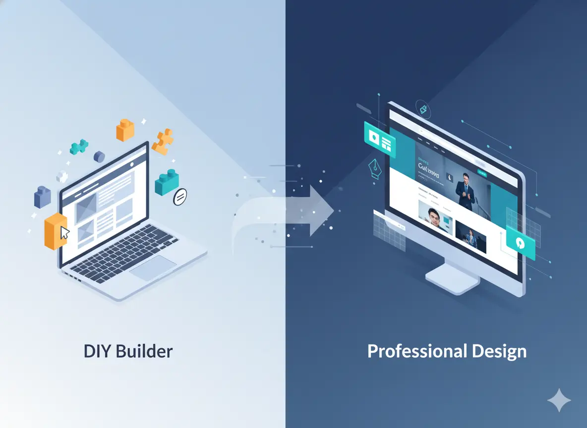 Transition from DIY website builder to professional custom website design.