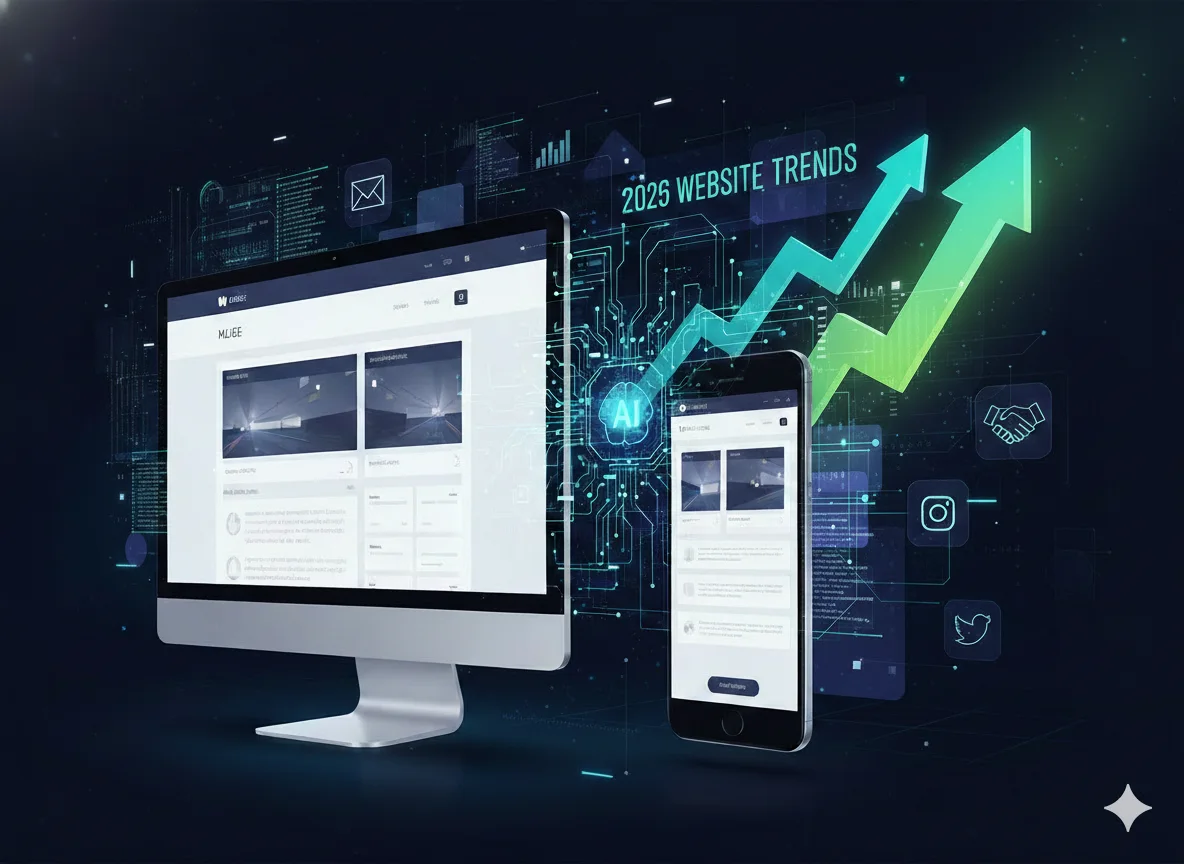 2026 website builder trends showing AI, mobile-first design, and business growth performance.