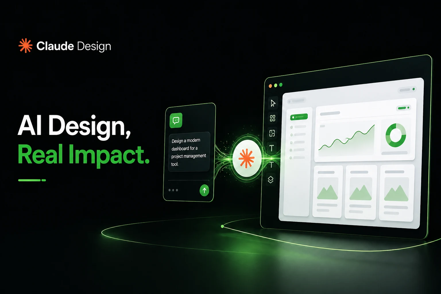 Benefits of Claude Design showing AI-powered UI design workflow that transforms prompts into high-quality dashboards with real-time visual output.