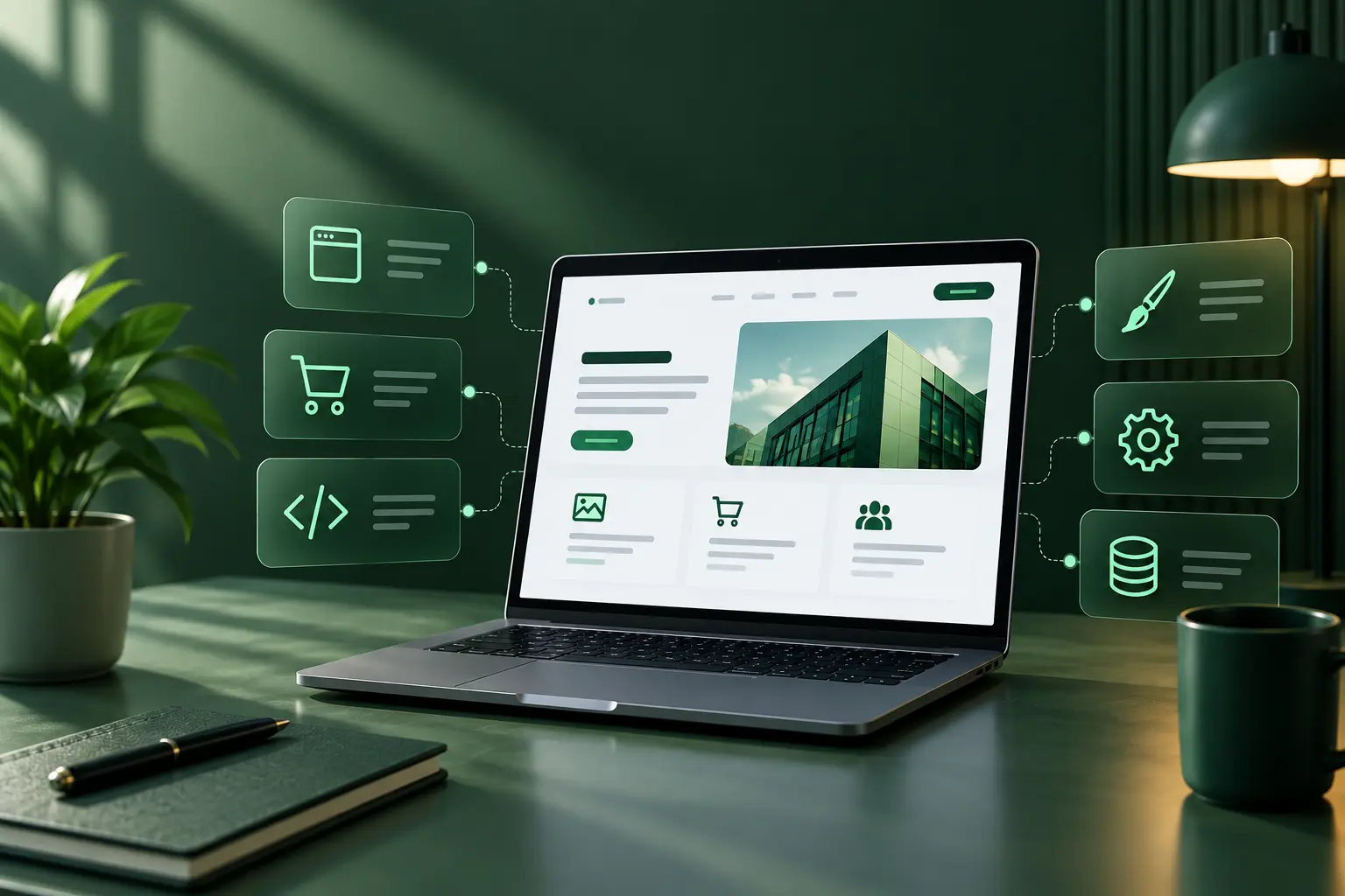 Website development cost factors including business websites, ecommerce development, custom web applications, design, integrations, and maintenance.