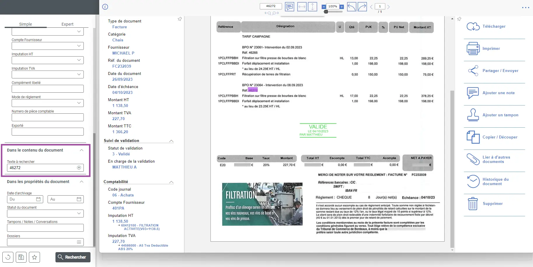 capture d'écran de la console d'administration Zeendoc