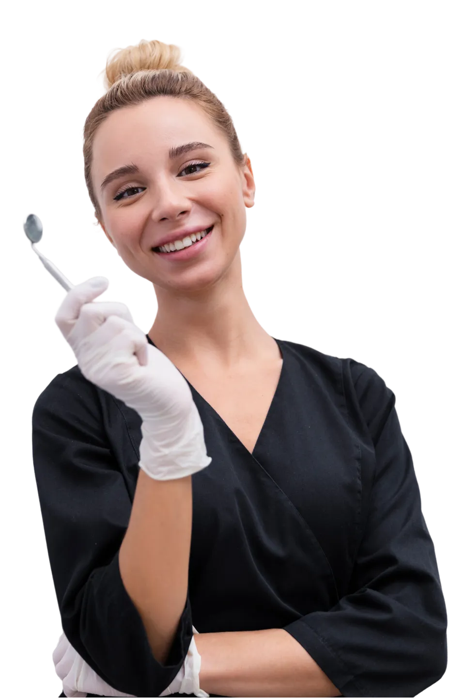 A happy dentist, who collaborates with Godent