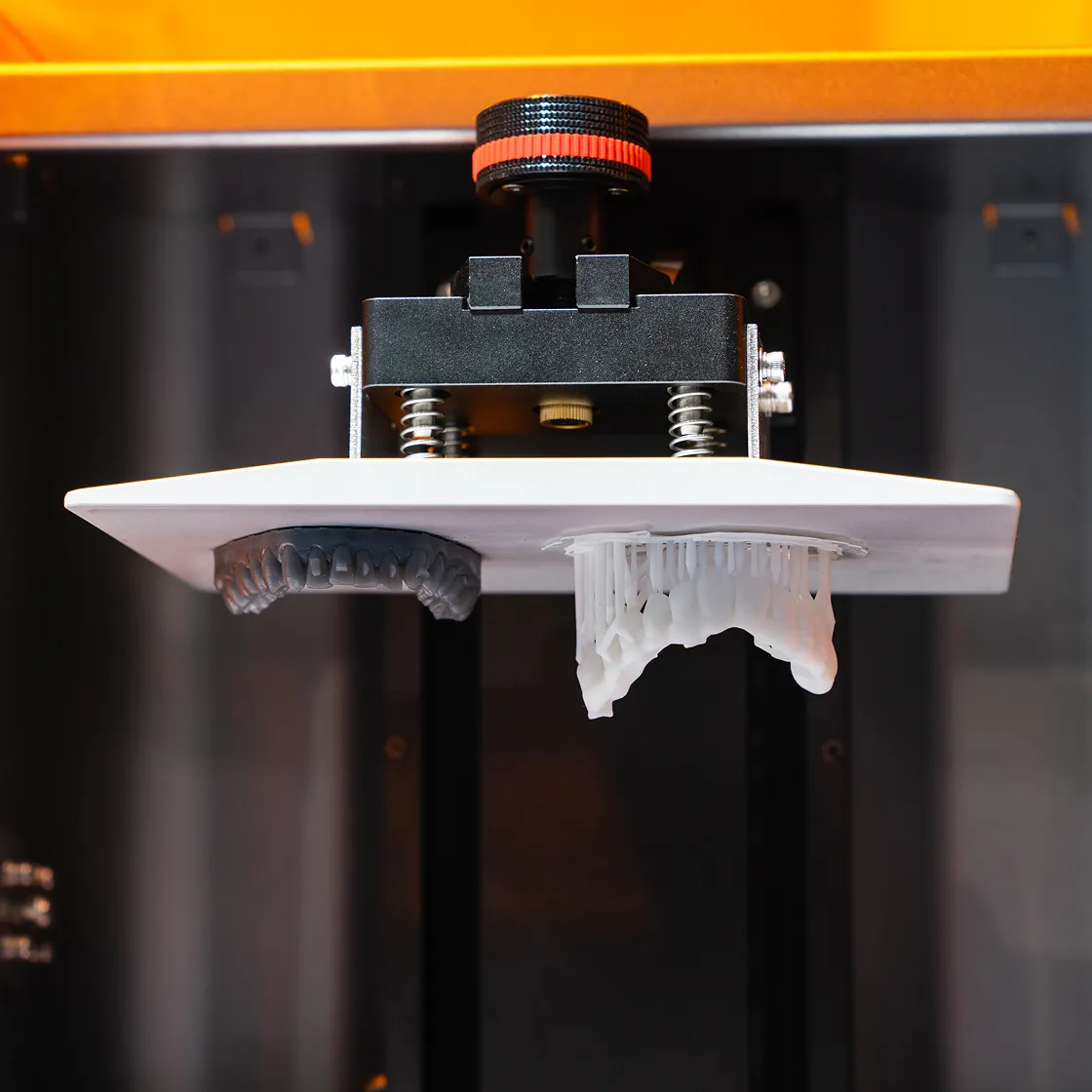 Permanent 3D printer used for fabricating durable dental restorations with precise accuracy.