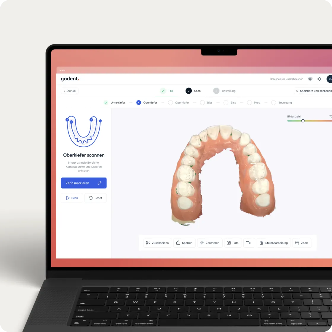 Godent digital lab portal screen and data sharing feature