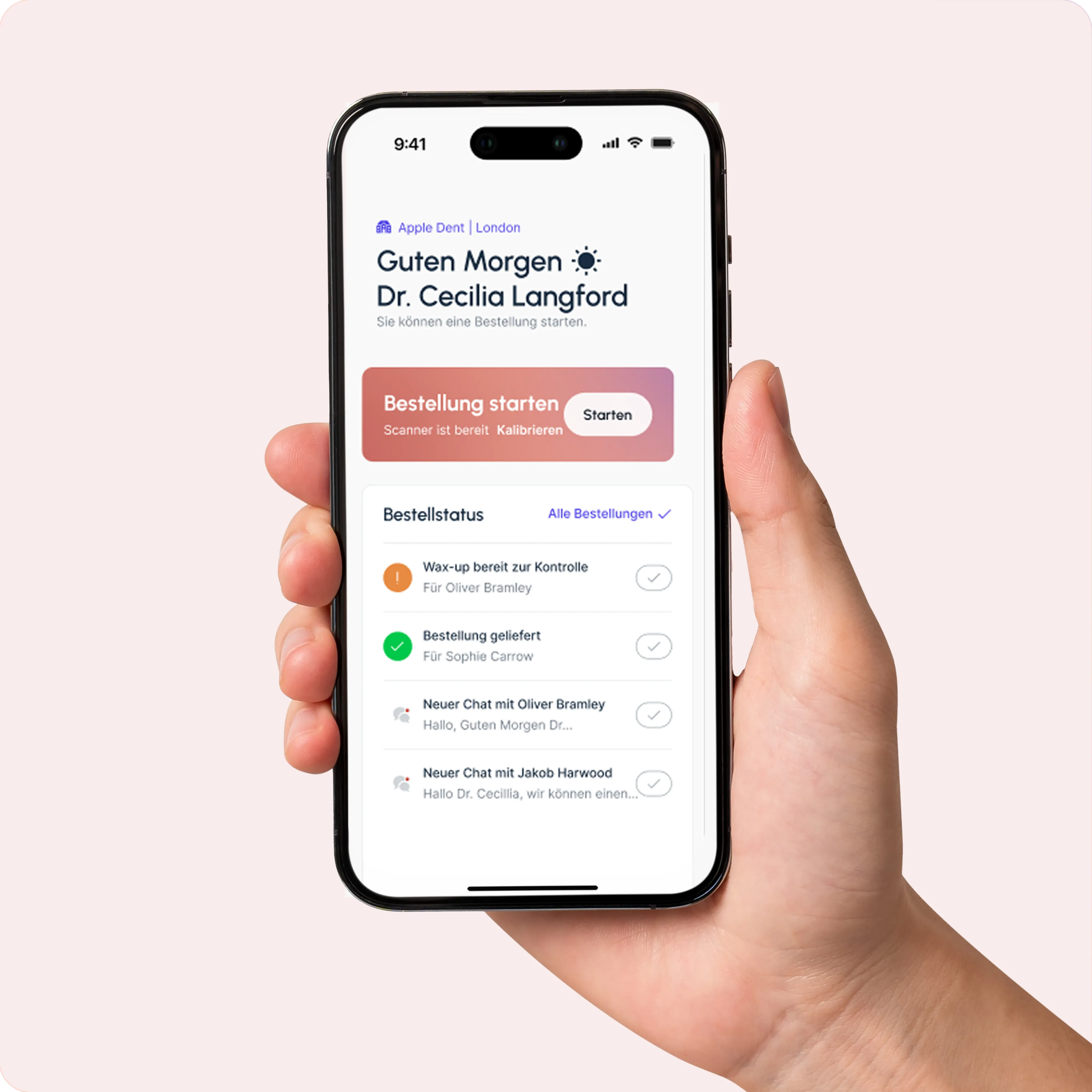 Get instant notifications about your cases thanks to the godent mobile app