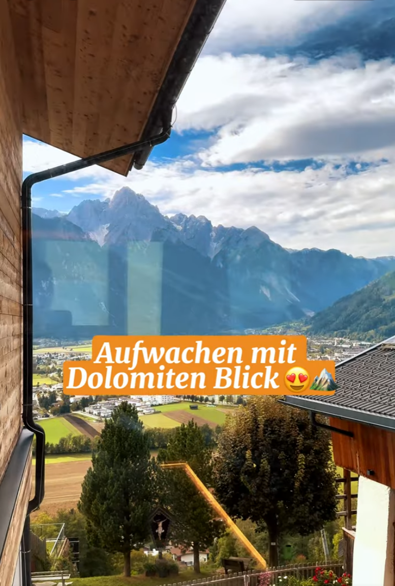 Aufwachen mit Dolomitenblick