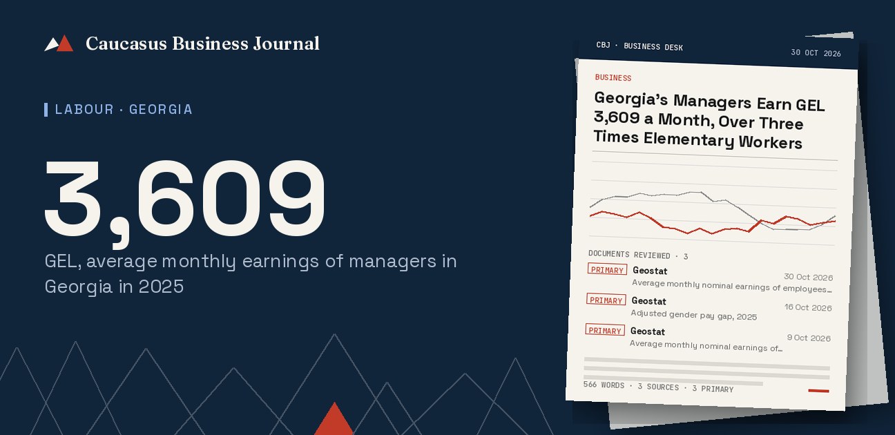 Georgia's Managers Earn GEL 3,609 a Month, Over Three Times Elementary Workers