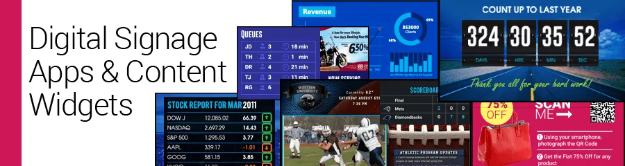 Digital Signage Content Apps and Widgets