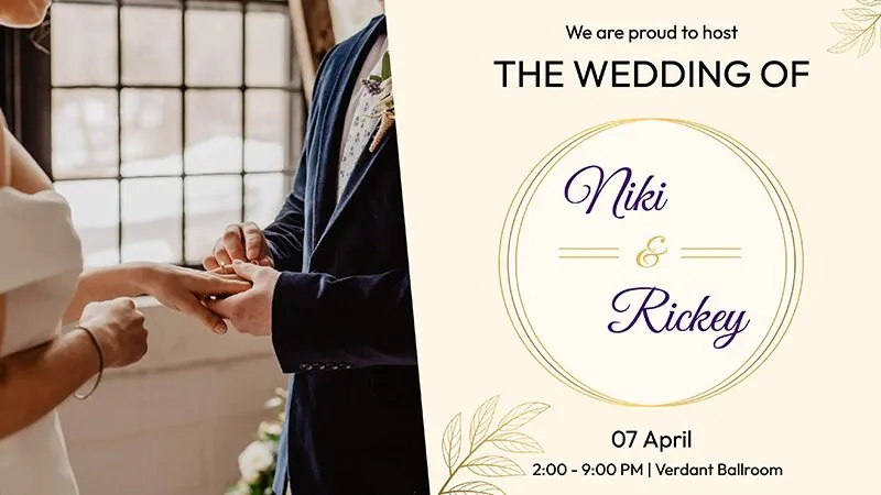 Digital Signage Hotel Wedding Template 1 Landscape