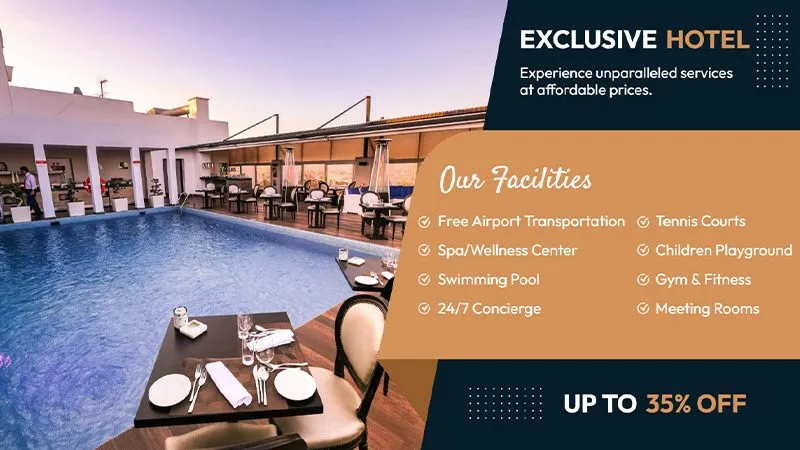 Digital Signage Hotel Services Template 1 Landscape