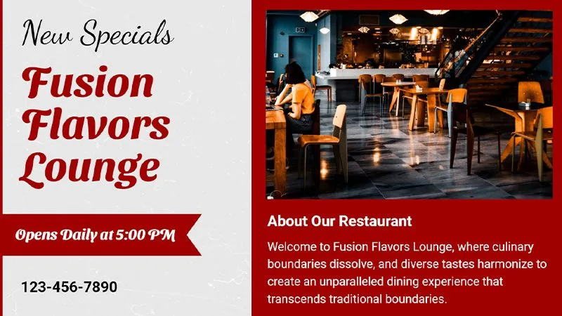 Digital Signage Hotel Restaurant Template 2 Landscape